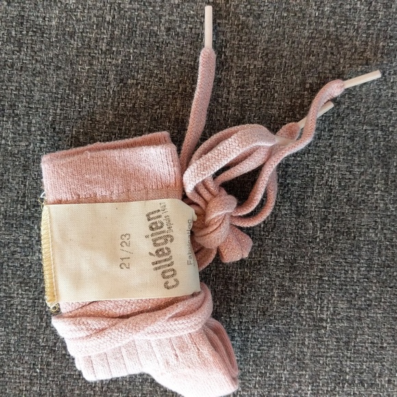 NWT Collegien Victoire Glitter Ribbed Crew Socks With Shoelace - Picture 9 of 16